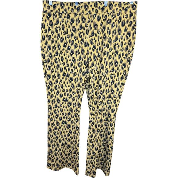 IMAN Plus Size 1X Leopard Print Stretch Pants Polyester Spandex Blend NWT - Picture 4 of 10